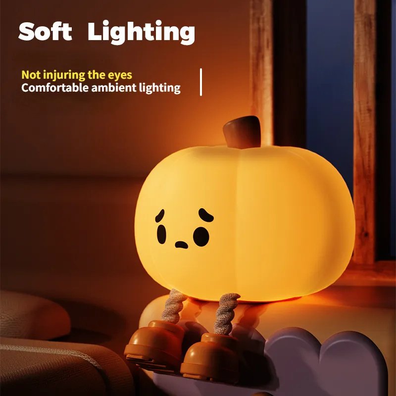 Home Decor Halloween Pumpkin Night Light Cute Soft Silicone - Image 2